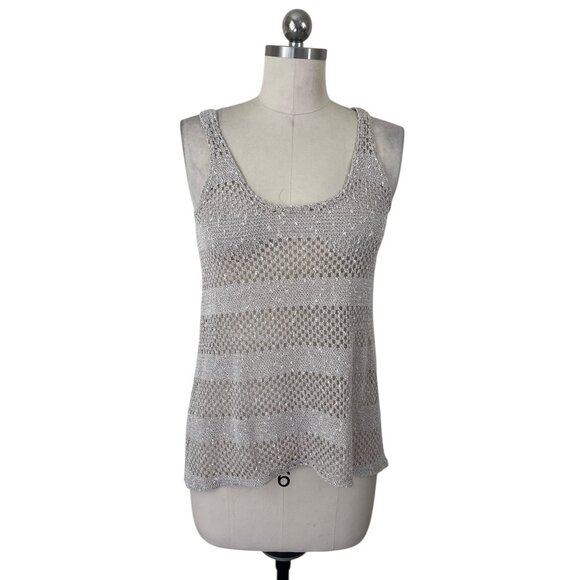Staring at Stars UO Crochet Tank Top Womens Small Beige Boho Minimalist Earthy - Picture 1 of 8